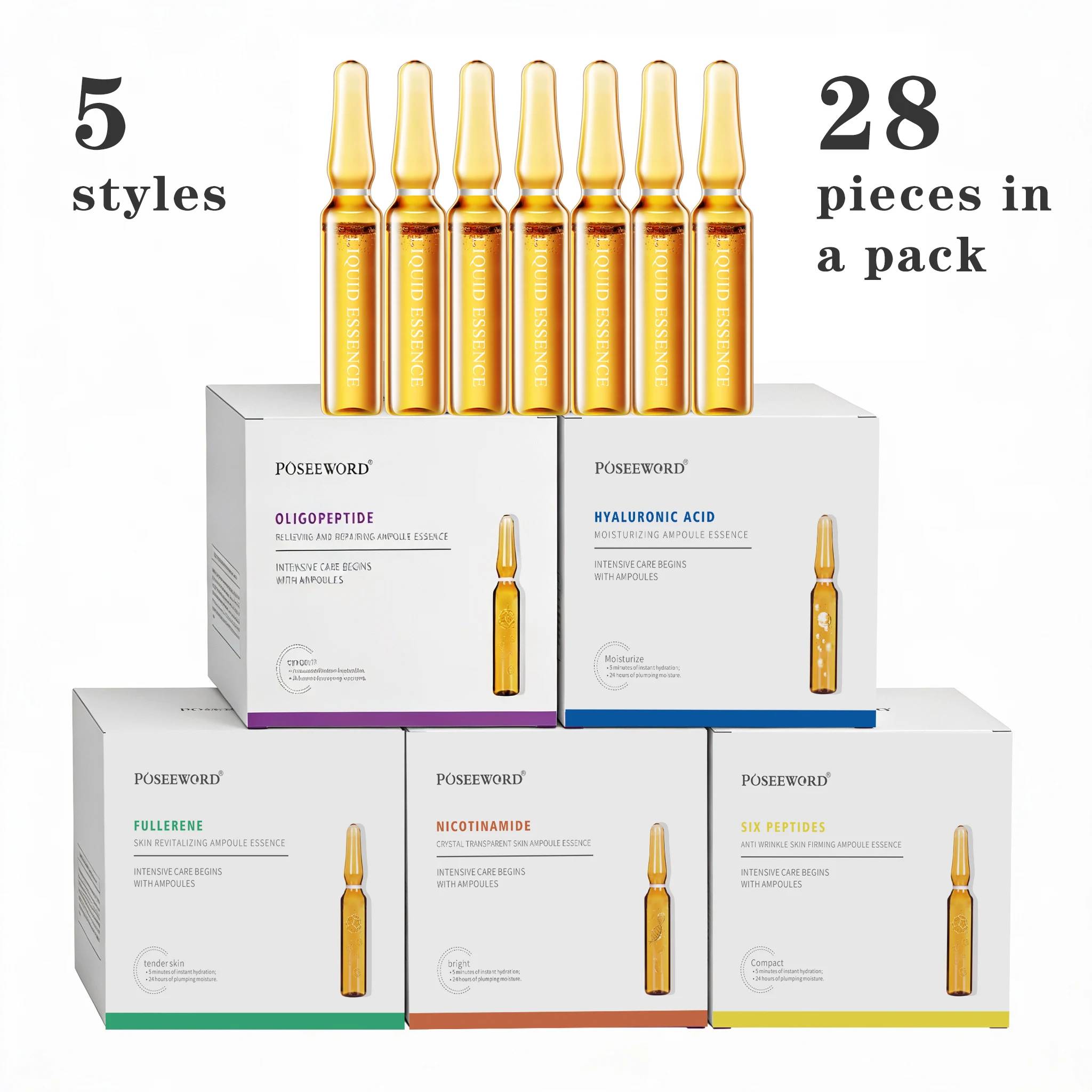 6-peptide Firming Ampoule Essence Anti Wrinkle Lifting and Firming Secondary Dropping Ampoule Overnight Rehydration Solution