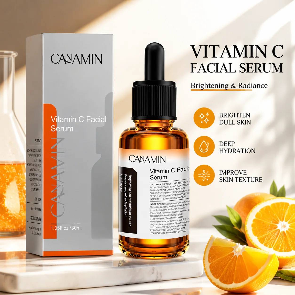 Brightening Vitamin C Serum for Dull, Uneven Skin – 30 ml