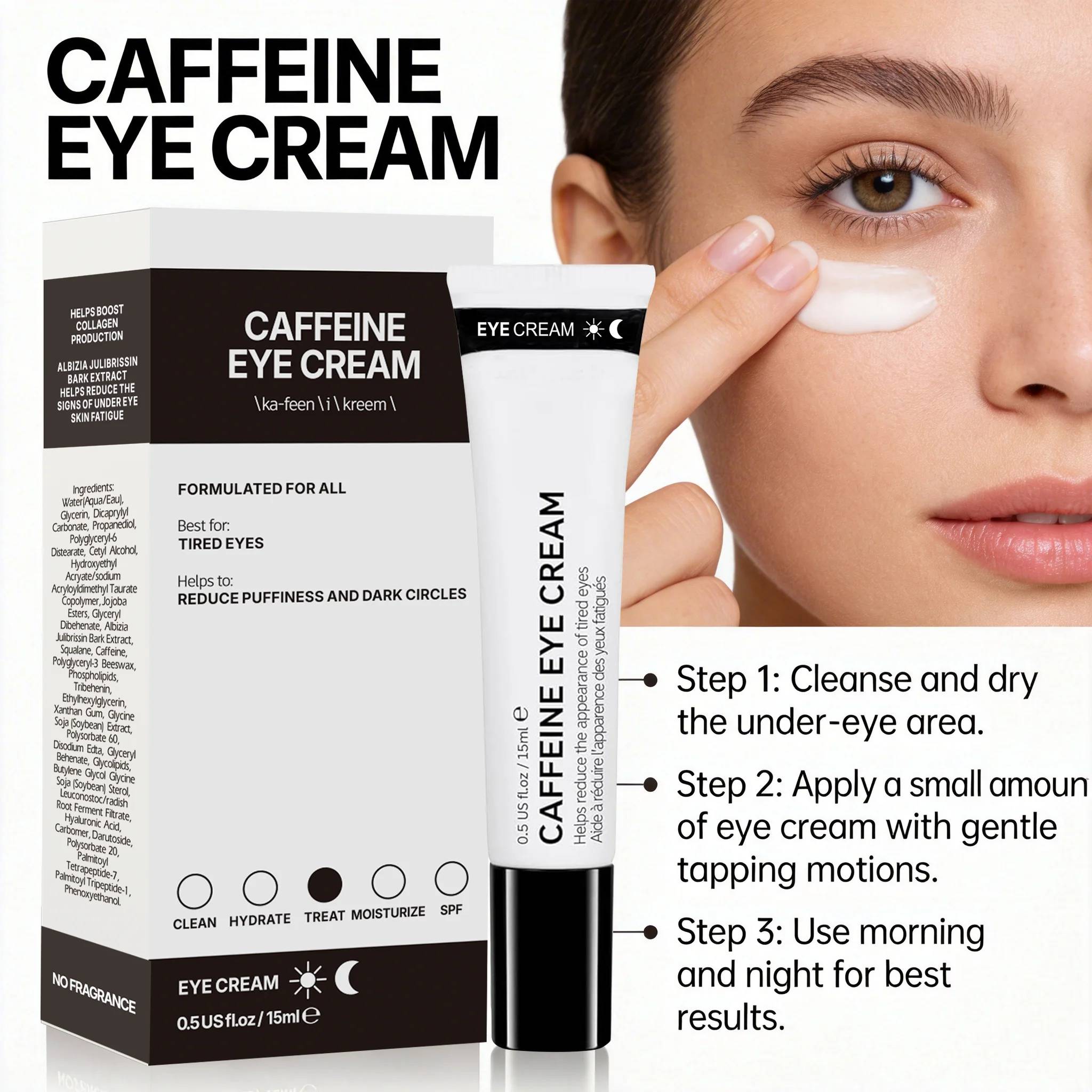 Caffeine Eye Cream for Dark Circles & Puffiness – 15 ml