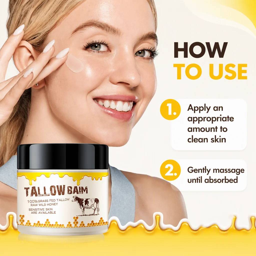 Grass-Fed Beef Tallow Balm with Raw Honey – Unscented