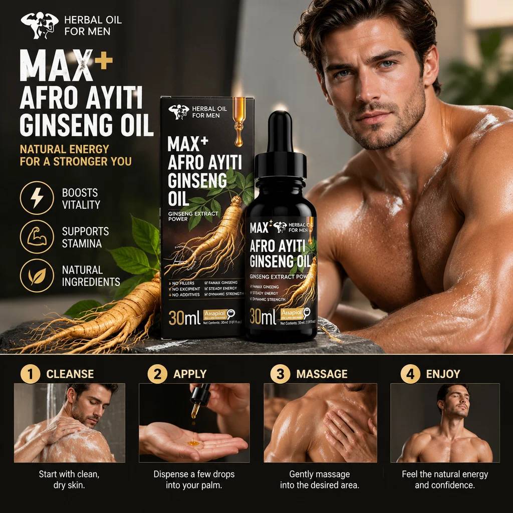 Ginseng Body Oil for Men – Fast-Absorbing, 30 ml